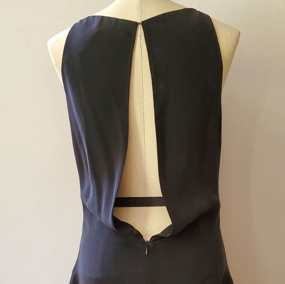 Sexy Alexander Wang black silk open-back minidress